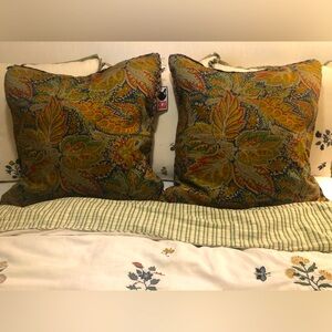 Ralph Lauren paisley linen Euro Pillow Shams